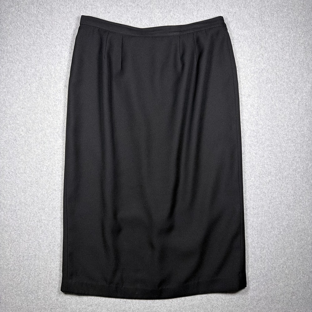 Amelia Key Black Midi Pencil Skirt Plus Size 18W Elastic Back Lined Career Work